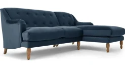 Seccional con Chaise Longue a la Derecha Ariana – Azul Zafiro