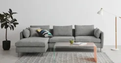Seccional con Chaise Longue a la Izquierda Vento – Gris a Rayas
