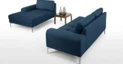 Seccional con Chaise Longue a la Izquierda Vittorio – Azul Oscuro