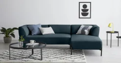 Seccional con Chaise Longue a la Derecha Kiva – Azul Egeo