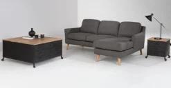 Seccional con Chaise Longue a la Derecha Rufus – Gris Rinoceronte