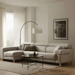 Seccional con Chaise Longue a la Izquierda Air – Cemento