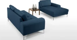 Seccional con Chaise Longue a la Derecha Vittorio – Azul Oscuro