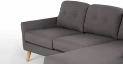 Seccional con Chaise Longue a la Derecha Rufus – Gris Rinoceronte