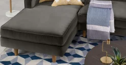 Seccional con Chaise Longue a la Izquierda Dallas – Gris Cemento