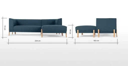 Seccional con Chaise Longue a la Derecha Magnus – Azul