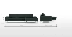 Seccional con Chaise Longue a la Derecha Vittorio – Gris Antracita