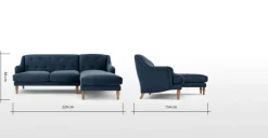 Seccional con Chaise Longue a la Derecha Ariana – Azul Zafiro