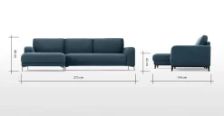 Seccional con Chaise Longue a la Izquierda Luciano – Azul