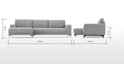 Seccional con Chaise Longue a la Izquierda Luciano – Gris Montaña