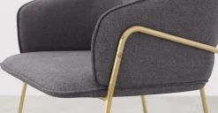 Silla de comedor con estructura Stanley – Gris