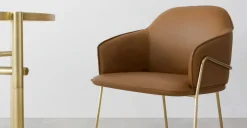 Silla de comedor con marco de metal Stanley – Cuero