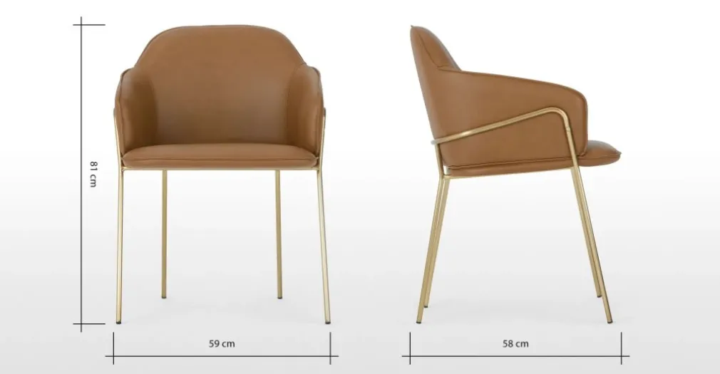 Silla de comedor con marco de metal Stanley – Cuero