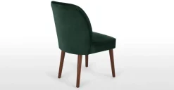 Silla de comedor Margot – Terciopelo verde pino y patas de abedul natural