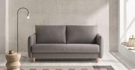Sofá 2 Cuerpos Minimal – Gris Oscuro