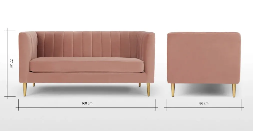 Sofá de 2 Cuerpos Amicie – Rosa