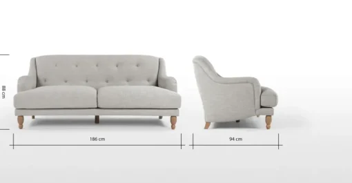 Sofá de 3 Cuerpos Ariana – Gris Elegante