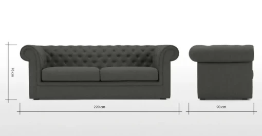 Sofá de 3 Cuerpos Beacon – Gris Hudson