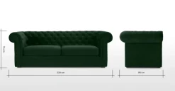 Sofá de 3 Cuerpos Beacon – Verde Pino
