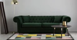 Sofá de 3 cuerpos Chesterfield Branagh – Verde Pino