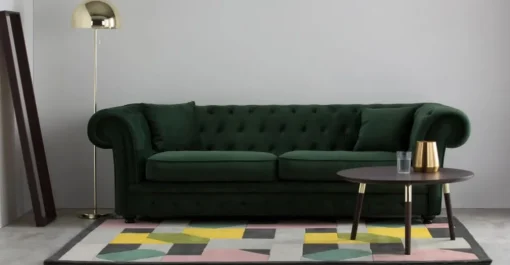Sofá de 3 cuerpos Chesterfield Branagh – Verde Pino