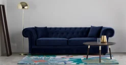 Sofá de 3 cuerpos Chesterfield Branagh – Azul Eléctrico