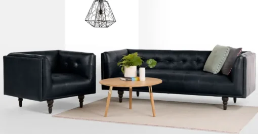 Sofá de 3 Cuerpos Connor – Negro Premium