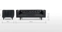Sofá de 3 Cuerpos Connor – Negro Premium