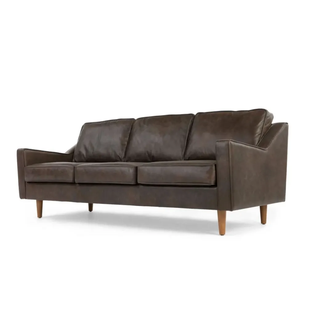 Sofá de 3 Cuerpos Dallas – Cuero Marrón Oxford Premium