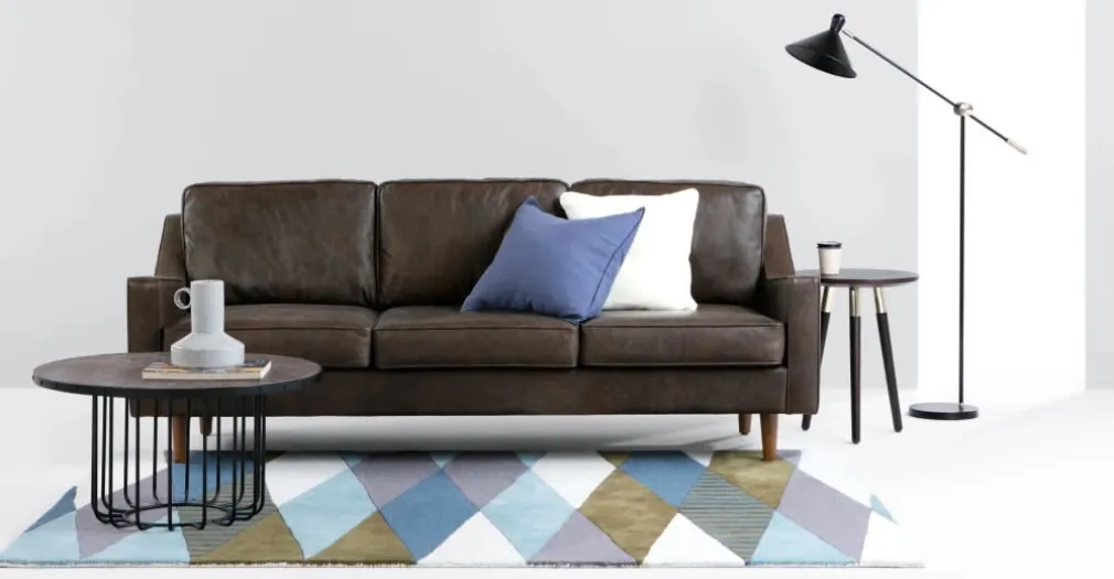 Sofá de 3 Cuerpos Dallas – Cuero Marrón Oxford Premium