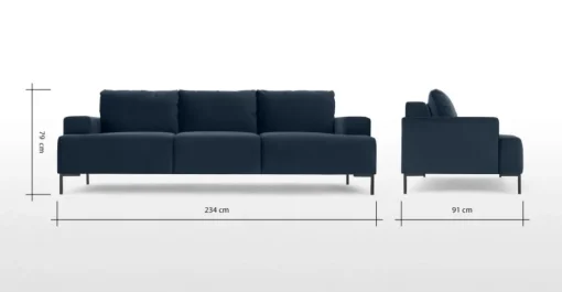 Sofá de 3 Cuerpos Frederik – Azul Zafiro