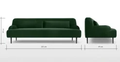 Sofá de 3 Cuerpos Giselle – Verde Pino