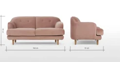 Sofá de 2 Cuerpos Gracie – Rosa Vintage