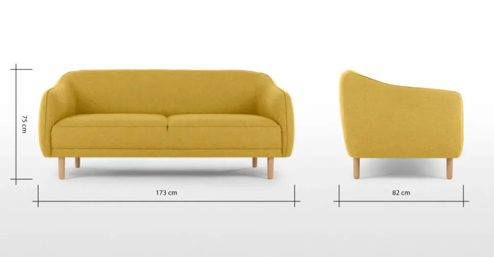 Sofá de 3 Cuerpos Haring – Amarillo Mostaza