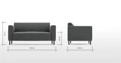 Sofá de 2 Cuerpos Herron – Gris Marga