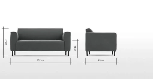 Sofá de 2 Cuerpos Herron – Gris Marga