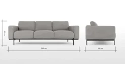 Sofá de 3 Cuerpos Jarrod – Gris Lavado