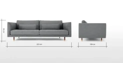 Sofá de 3 Cuerpos Jules – Gris Jaspeado