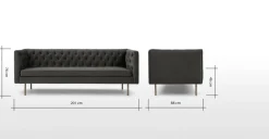 Sofá de 3 Cuerpos Julianne – Gris Hormigón