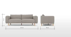 Sofá de 3 Cuerpos Karson – Gris