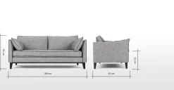 Sofá de 3 Cuerpos Keston – Gris Aviación