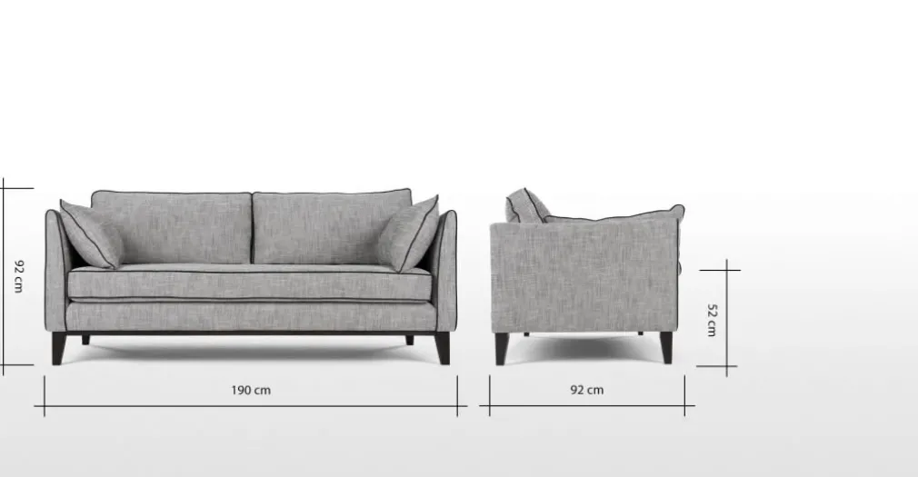 Sofá de 3 Cuerpos Keston – Gris Aviación