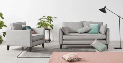 Sofá de 2 Cuerpos Keston – Plateado Luna