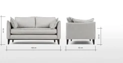 Sofá de 2 Cuerpos Keston – Plateado Luna