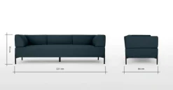 Sofá de 3 Cuerpos Kiva – Azul Egeo