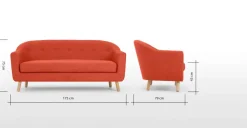 Sofá de 3 Cuerpos Lottie – Naranja Toscana