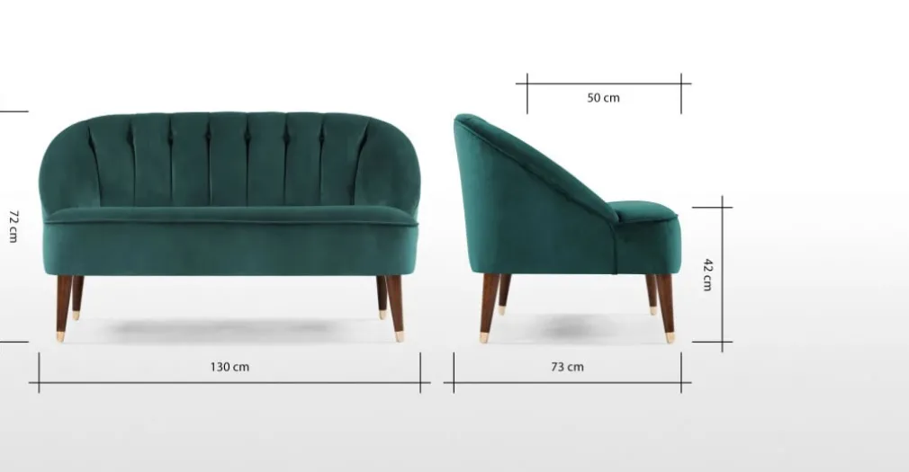 Sofá de 2 Cuerpos Margot – Azul