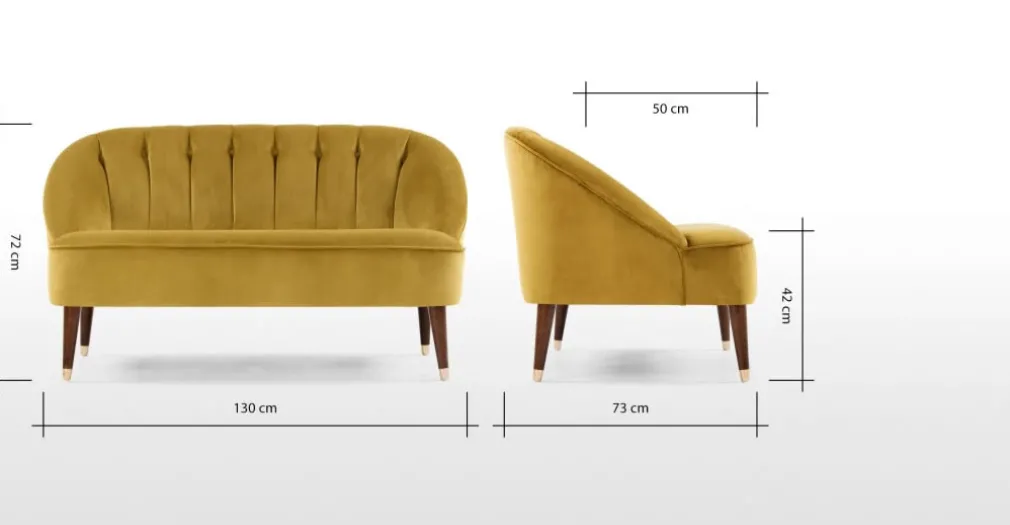 Sofá de 2 Cuerpos Margot – Ocre