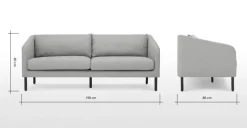 Sofá de 3 Cuerpos Merrick – Gris