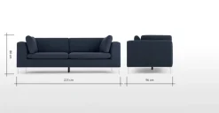 Sofá de 3 Cuerpos Monterosso – Azul Tormenta